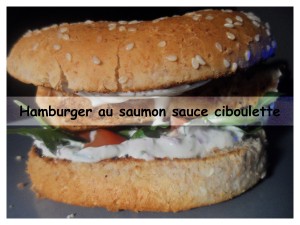 Hamburger au saumon sauce ciboulette